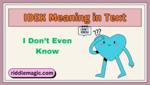 IDEK Meaning in Text